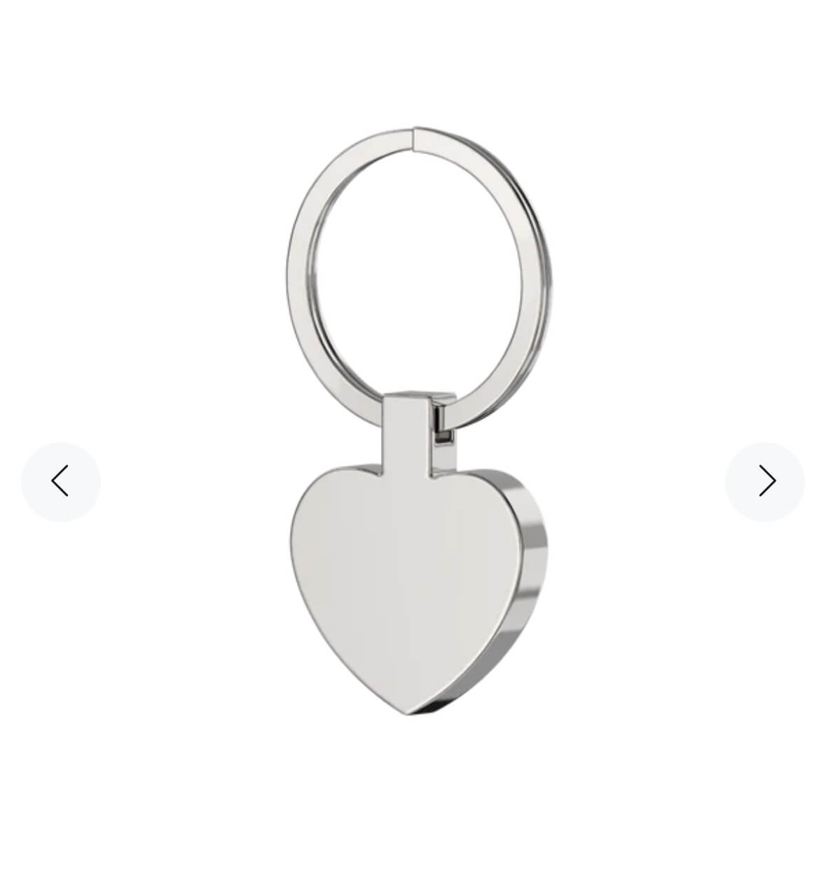 Heart-shaped keychain on a white background